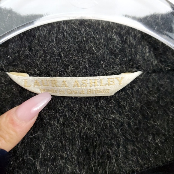 VTG 90s Laura Ashley British Wool Mohair Pea Coat - Picture 3 of 7